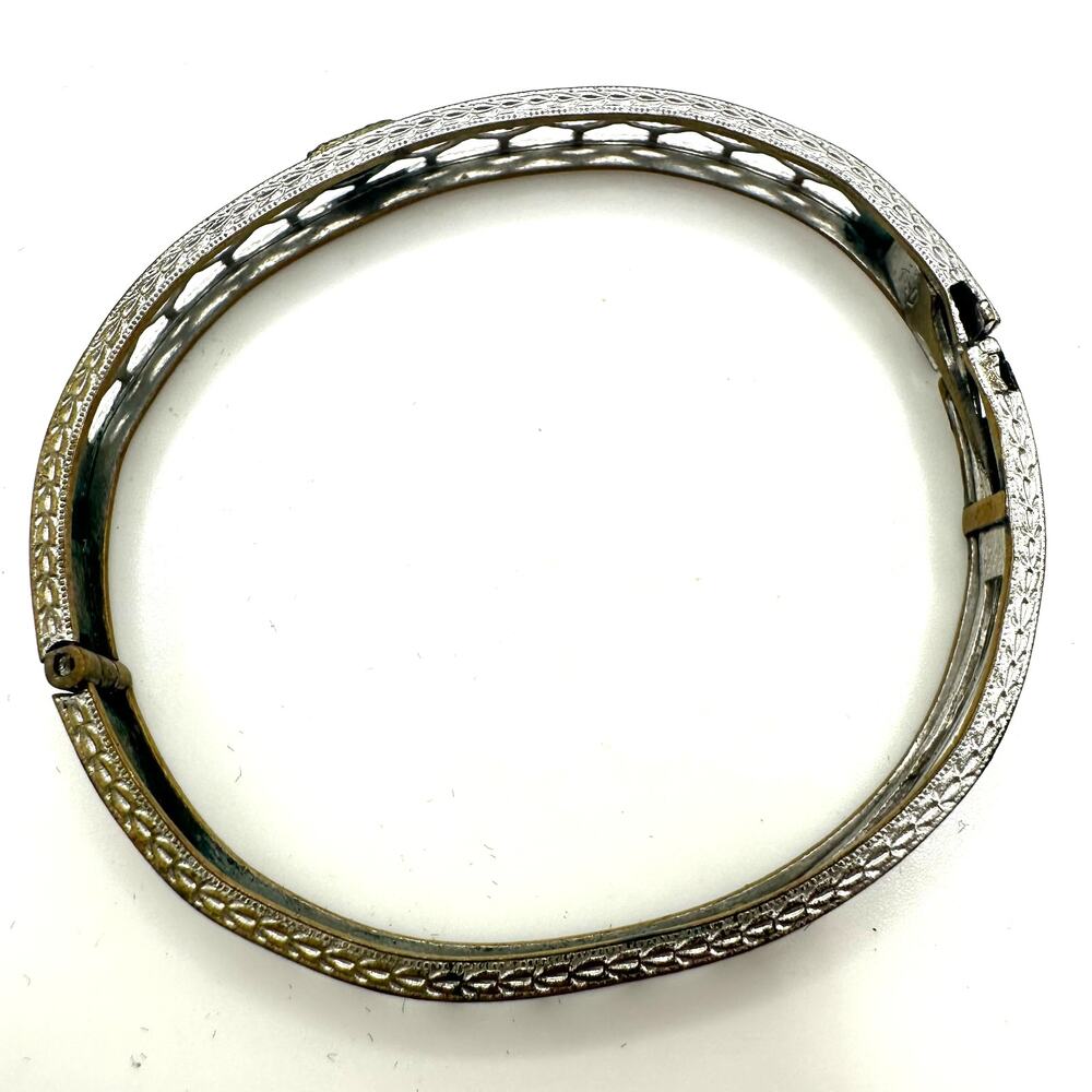 Troob and Degnan antique Art Deco blue Czech glass child’s baby bangle bracelet - Picture 3 of 7